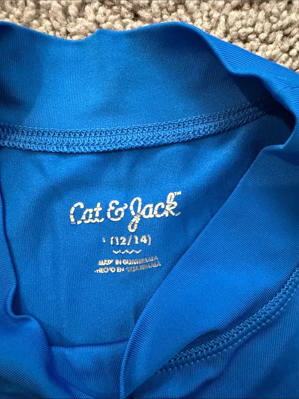 Cat & Jack Blue Short Sleeve Shark Graphic Boy’s Rash Guard